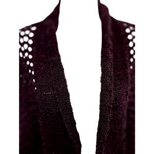 Simply Noelle Chenille shrug Sz L Knitted + crochet Bust to 50"CB 26"Gently used